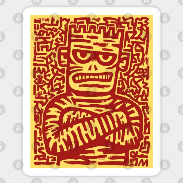 Spooky Cute Frankenstein Monster Art for Kids Halloween Gift Sticker by TuncGK